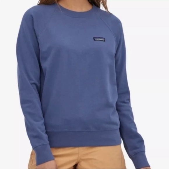 Patagonia Tops - Patagonia Women’s Organic Cotton Crewneck Sweatshirt Blue Medium Outdoors Logo